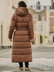 Toffee Shower Resistant Padded Longline Coat - Image 4 of 6