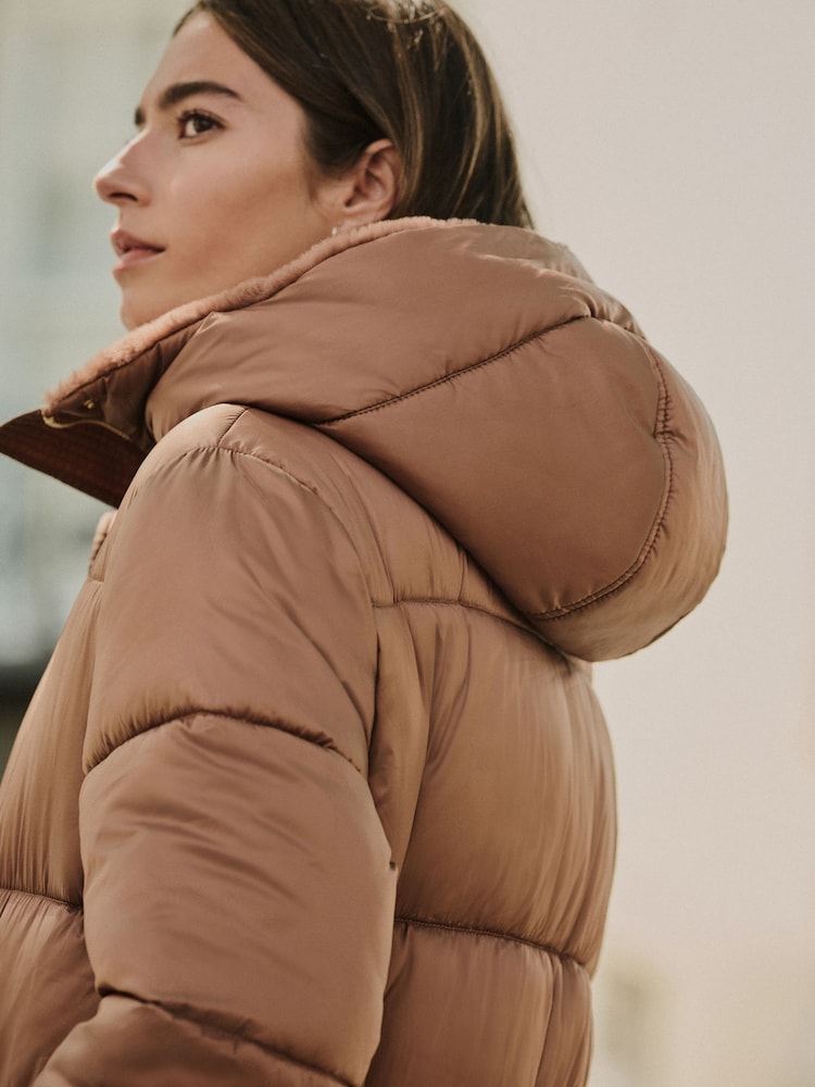 Toffee Shower Resistant Padded Longline Coat - Image 6 of 6