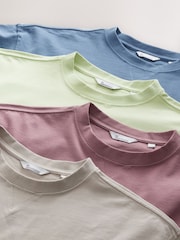 Blue/Grey/Pink/Green 4 Pack Oversized Heavyweight T-shirts - Image 3 of 3