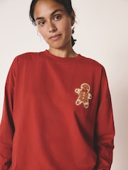 Red Gingerbread Matching Family Christmas Cosy Long Sleeve Pyjamas - Image 4 of 10