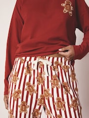 Red Gingerbread Matching Family Christmas Cosy Long Sleeve Pyjamas - Image 5 of 10