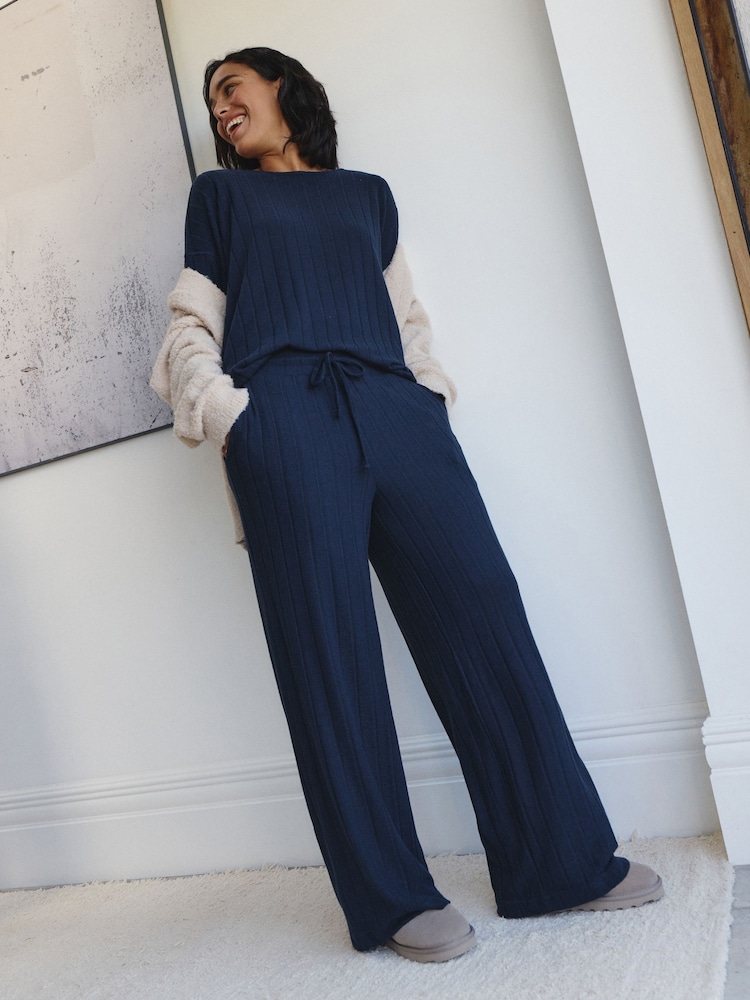 Navy Cosy Long Sleeve Pyjamas - Image 2 of 8 Navy Cosy Long Sleeve Pyjamas - Image 2 of 8