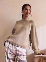 Neutral Knitted Funnel Neck Jumper - Image 1 of 10