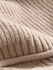 Neutral Knitted Funnel Neck Jumper - Image 10 of 10