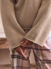 Neutral Knitted Funnel Neck Jumper - Image 7 of 10