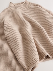 Neutral Knitted Funnel Neck Jumper - Image 9 of 10