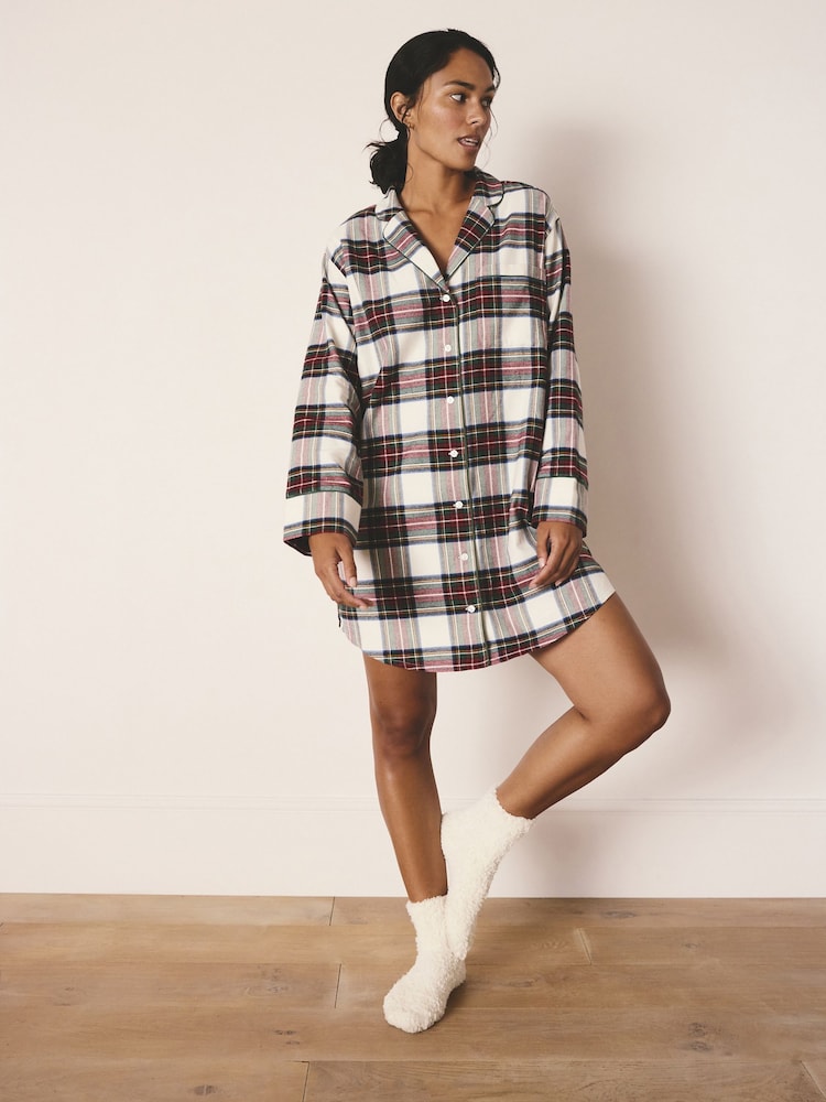 Cream Check Matching Family Christmas Nightshirt - Image 1 of 8