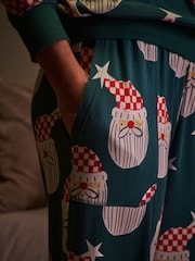 Green Santa Matching Family Christmas Cosy Long Sleeve Pyjamas - Image 3 of 7