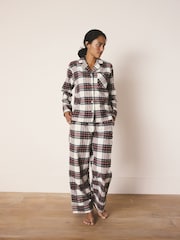 Cream Check Matching Family Christmas Button Through Pyjamas - Image 1 of 15