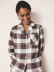 Cream Check Matching Family Christmas Button Through Pyjamas - Image 4 of 15