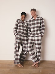 Cream Check Matching Family Christmas Button Through Pyjamas - Image 5 of 15