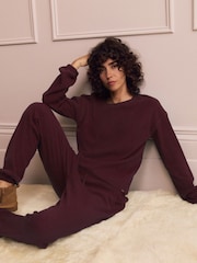 Berry Red Cosy Waffle Long Sleeve Pyjamas - Image 2 of 9