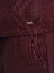 Berry Red Cosy Waffle Long Sleeve Pyjamas - Image 8 of 9