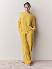 Ochre Yellow Cosy Long Sleeve Pyjamas - Image 3 of 9