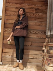 Black Cosy Fleece Leggings - Image 2 of 8