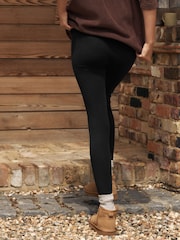 Black Cosy Fleece Leggings - Image 3 of 8