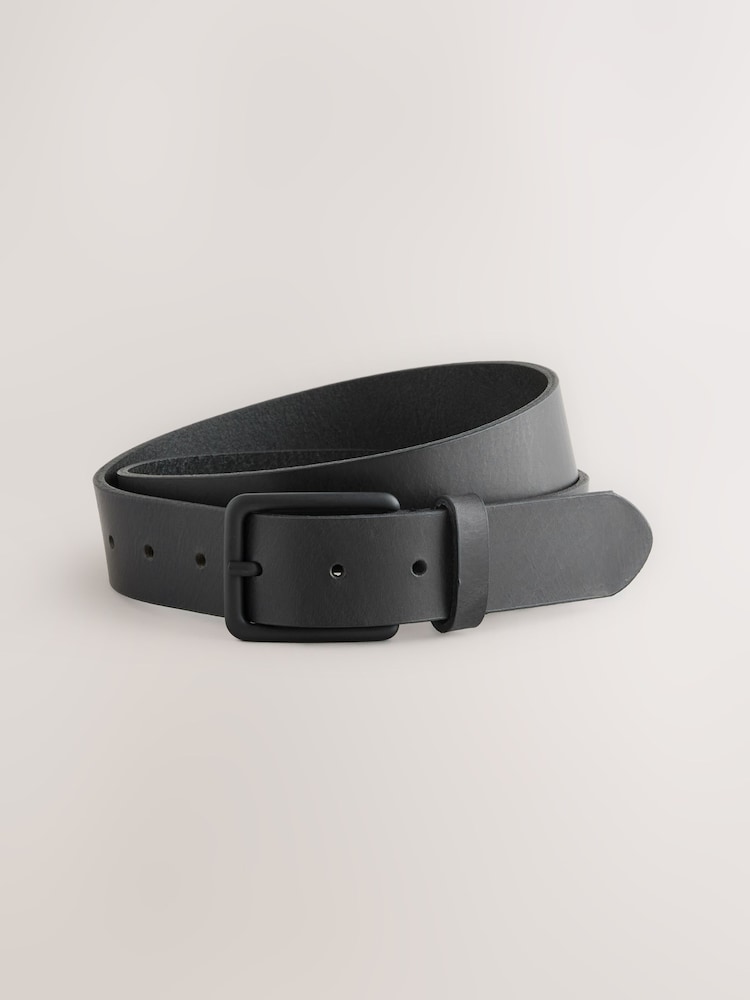 Black Casual Leather Belt - Image 1 of 3 Black Casual Leather Belt - Image 1 of 3