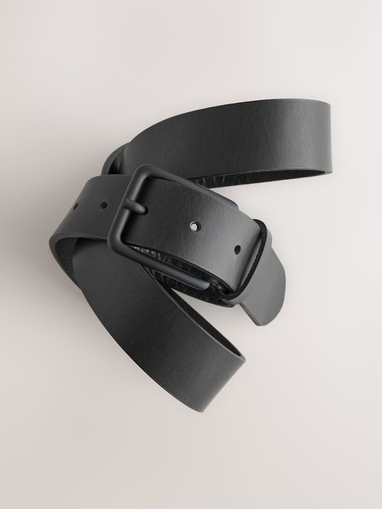 Black Casual Leather Belt - Image 2 of 3 Black Casual Leather Belt - Image 2 of 3