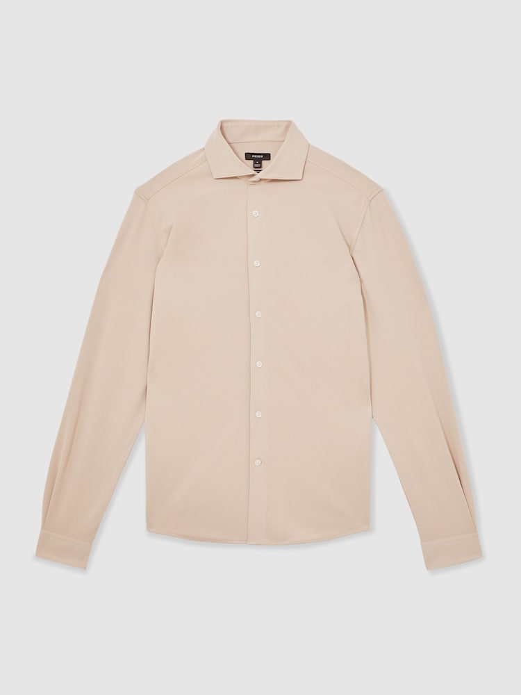 Reiss Stone Bobby Modal-Blend Cutaway-Collar Shirt Regular-Fit - Image 2 of 7