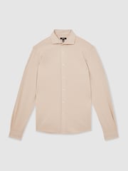 Reiss Mink Bobby Modal Blend Cutaway Collar Shirt - Image 2 of 7