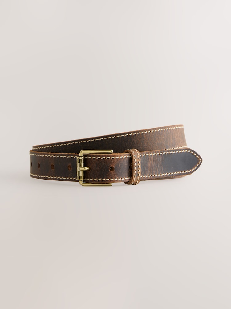 Brown Casual Leather Belt - Image 1 of 3