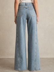 Reiss Light Blue Fern Petite Twist Seam Wide Leg Jeans - Image 5 of 7