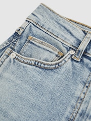 Reiss Light Blue Fern Petite Twist Seam Wide Leg Jeans - Image 6 of 7