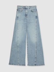 Reiss Light Blue Fern Twist Seam Wide Leg Jeans - Image 2 of 7