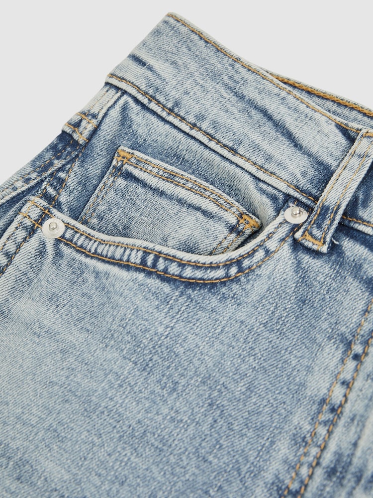 Reiss Light Blue Fern Twist Seam Wide Leg Jeans - Image 7 of 7