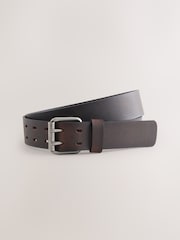 Brown Double Prong Casual Leather Belt - Image 1 of 2