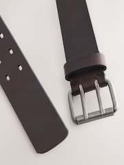 Brown Double Prong Casual Leather Belt - Image 2 of 2