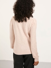 FatFace Jasmine Pale Pink Sparkle Knitted Jumper - Image 2 of 5