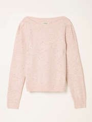 FatFace Jasmine Pale Pink Sparkle Knitted Jumper - Image 5 of 5
