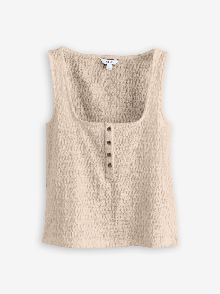 Zwart/wit/neutraal - Textured Henley Detail Tank 3 Pack - Image 4 of 5