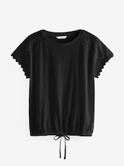 Zwart/dierenprint - Verpakking van 2 T-shirts met korte mouwen en bubbelzoom van 100% katoen - Image 3 of 4