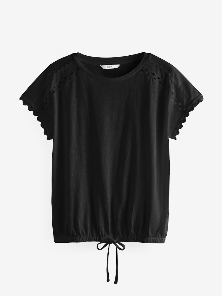Zwart/dierenprint - Verpakking van 2 T-shirts met korte mouwen en bubbelzoom van 100% katoen - Image 3 of 4