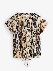 Zwart/dierenprint - Verpakking van 2 T-shirts met korte mouwen en bubbelzoom van 100% katoen - Image 4 of 4