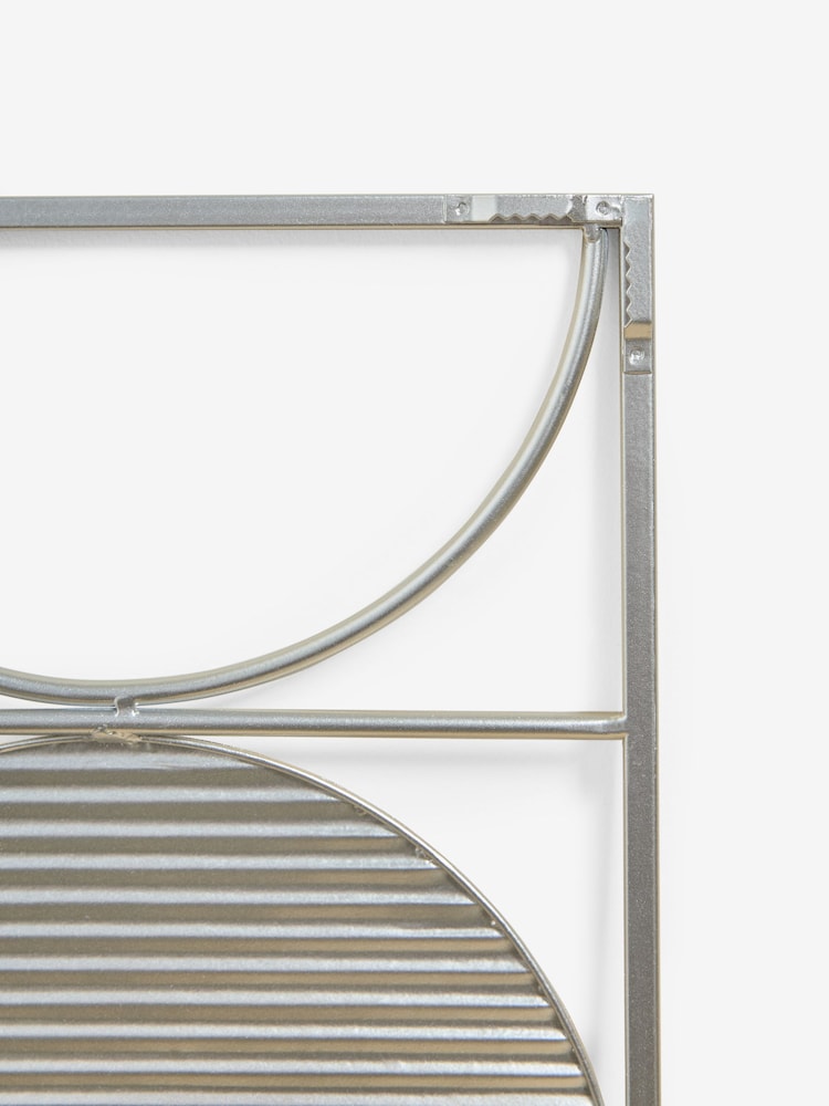 White Bronx Wood and Metal Abstract Wall Art - Image 6 of 6