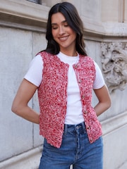 Threadbare Red Button Through Pointelle Knit Vest - Image 1 of 6