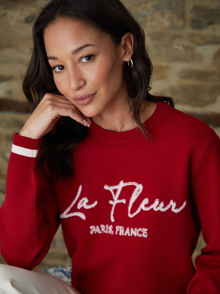 Rojo - Threadbare Varsity Knitted Jumper - Imagen 2 de 4 Rojo - Threadbare Varsity Knitted Jumper - Imagen 2 de 4