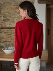 rdeča - Threadbare pleten pulover Varsity - Slika 4 iz 4