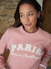 rožnata - Threadbare pleten pulover Varsity - Slika 4 iz 4