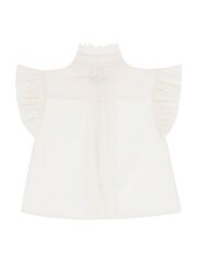 Angels Face 100% Cotton Neo Short Sleeve Frill White Blouse - Image 2 of 2