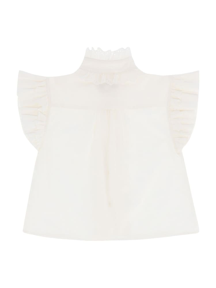 Angels Face 100% Cotton Neo Short Sleeve Frill White Blouse - Image 2 of 2