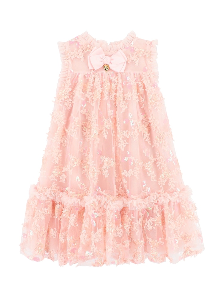 Angels Face Pink Tilly Sequin Flower Tulle Dress - Image 2 of 3