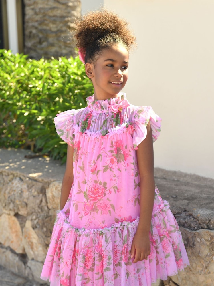 Angels Face Pink Marigold Flower Dress - Image 1 of 3