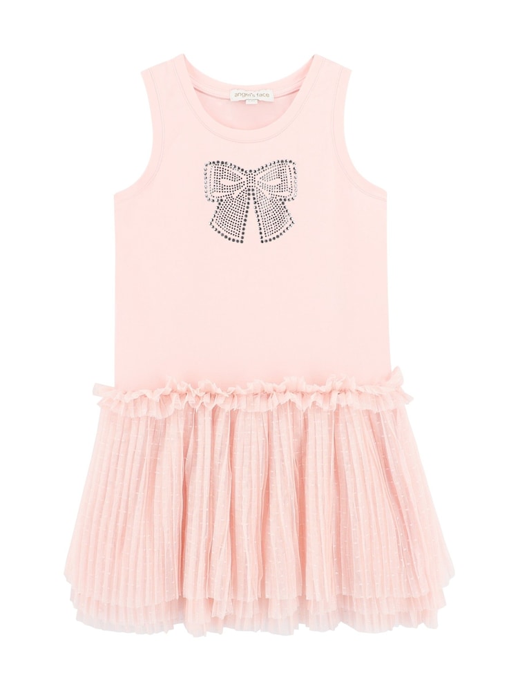 Angels Face Pink Austin Crystal Bow Tulle Dress - Image 2 of 3