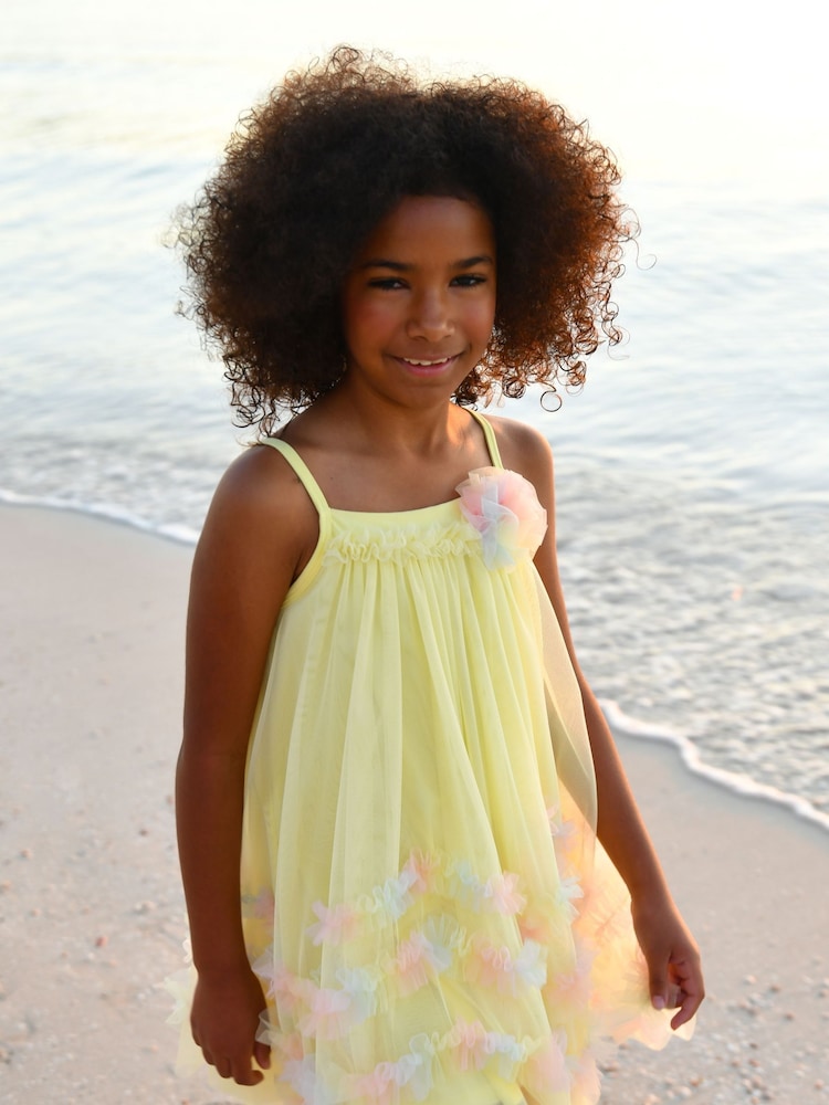 Angels Face Yellow Zig-Zag Tulle Dress - Image 1 of 3