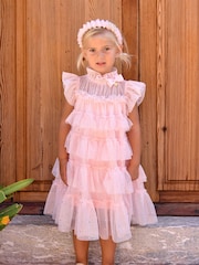 Angels Face Pink Mitzi Sparkle Tiered Dress - Image 1 of 3