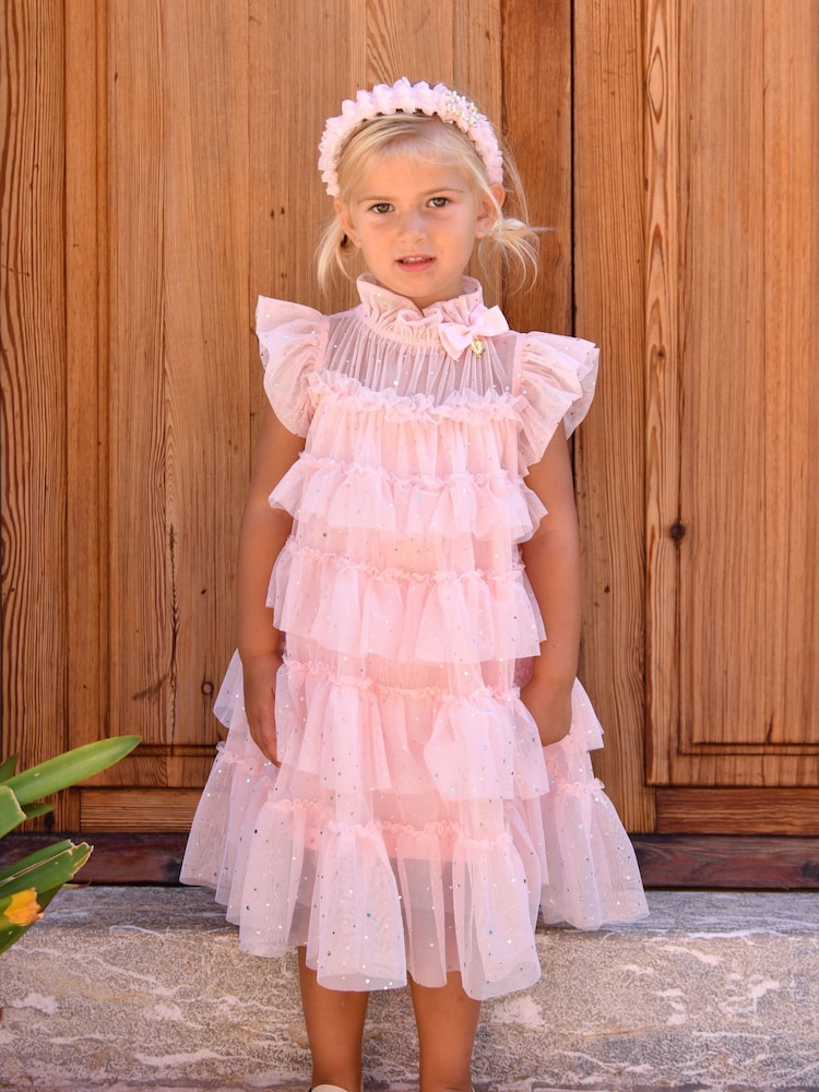 Angels Face Pink Mitzi Sparkle Tiered Dress - Image 1 of 3